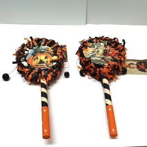 Bethany Lowe Designs - Halloween Drum Rattles - Set of 2